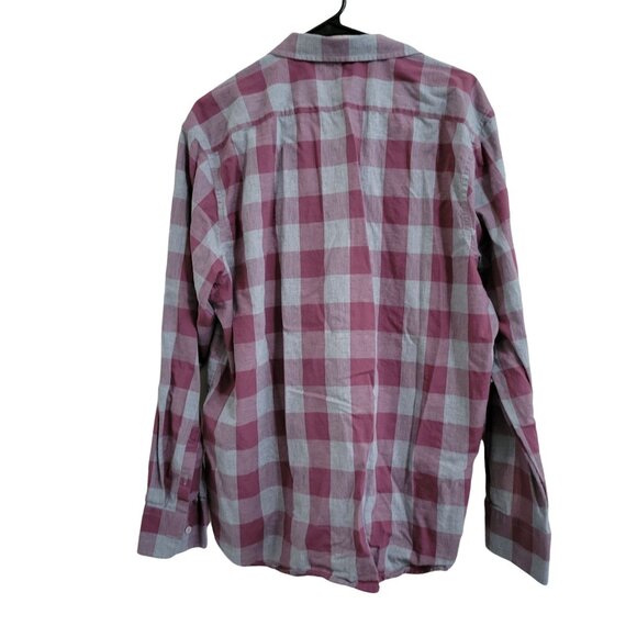 Twillory Untuckable Button Front Shirt Mens Size XL 2XL Tailored Fit Pink Plaid - Picture 2 of 5